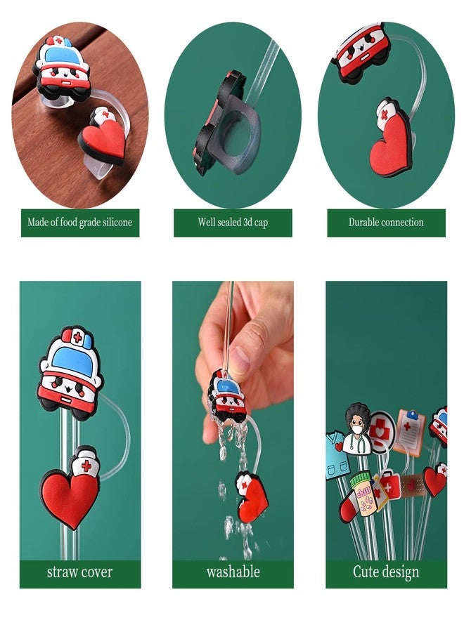 XHAOYEAHX 15Pcs Silicone Straw Covers Cap for Stanley Cup 20 30&40 Oz Cup, Medicals Nurse Straw Toppers for Stanley 40 Oz Tumbler 10mm 0.4in Lid Accessories - Image 3
